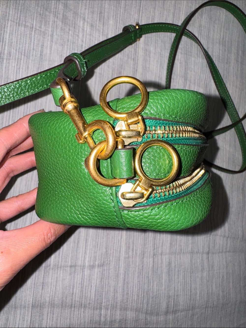 Tory Burch Emerald Green Perry Bombe Mini Bag - Picture 6 of 13